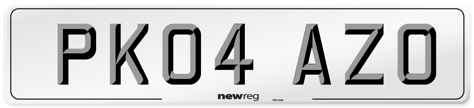 PK04 AZO Number Plate from New Reg